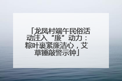 龙凤村端午民俗活动注入“廉”动力：粽叶裹紧廉洁心，艾草锤敲警示钟