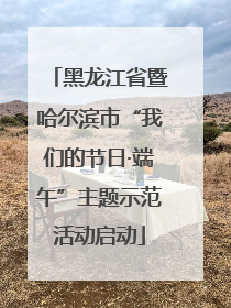 黑龙江省暨哈尔滨市“我们的节日·端午”主题示范活动启动