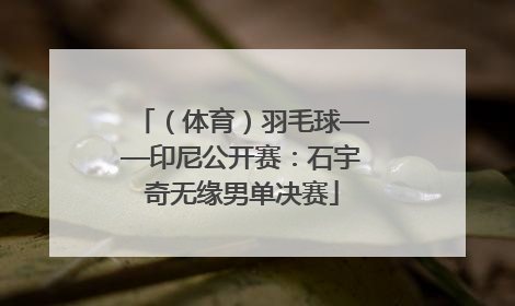 （体育）羽毛球——印尼公开赛：石宇奇无缘男单决赛
