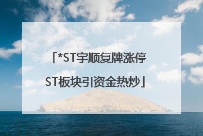 *ST宇顺复牌涨停 ST板块引资金热炒