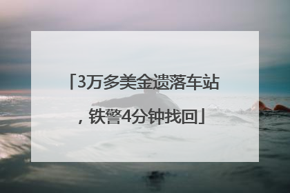 3万多美金遗落车站，铁警4分钟找回