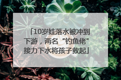 10岁娃落水被冲到下游，两名“钓鱼佬”接力下水将孩子救起