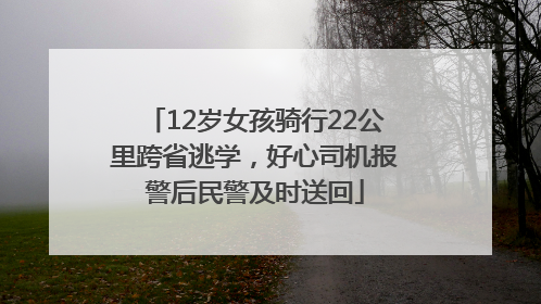12岁女孩骑行22公里跨省逃学，好心司机报警后民警及时送回