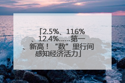 2.5%、116%、12.4%……第一、新高！“数”里行间感知经济活力