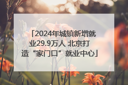 2024年城镇新增就业29.9万人 北京打造“家门口”就业中心