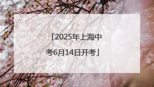 2025年上海中考6月14日开考