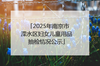2025年南京市溧水区妇女儿童用品抽检情况公示