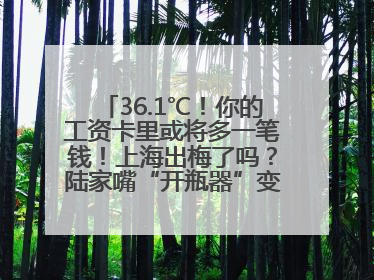 36.1℃！你的工资卡里或将多一笔钱！上海出梅了吗？陆家嘴“开瓶器”变“加湿器”？