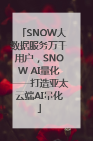 SNOW大数据服务万千用户，SNOW AI量化——打造亚太云端AI量化